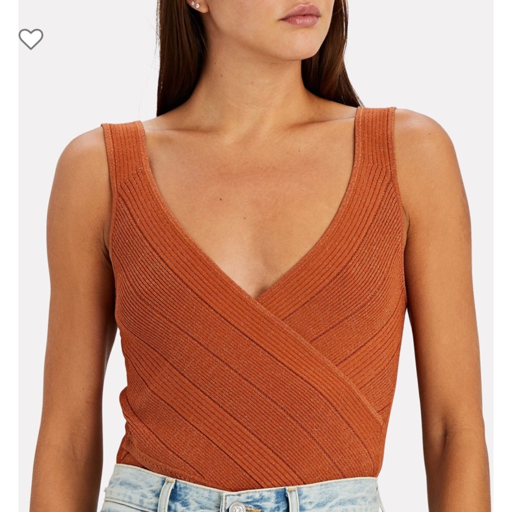 JONATHAN SIMKHAI Eva crossover run knit Shine top